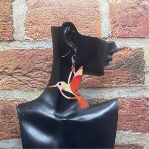 Colorful Hummingbird Bird Earrings